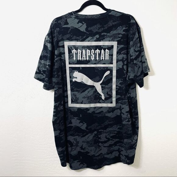 Puma X Trapstar Black and Gray Camouflage Logo Tee Revolve XXL - Picture 4 of 13